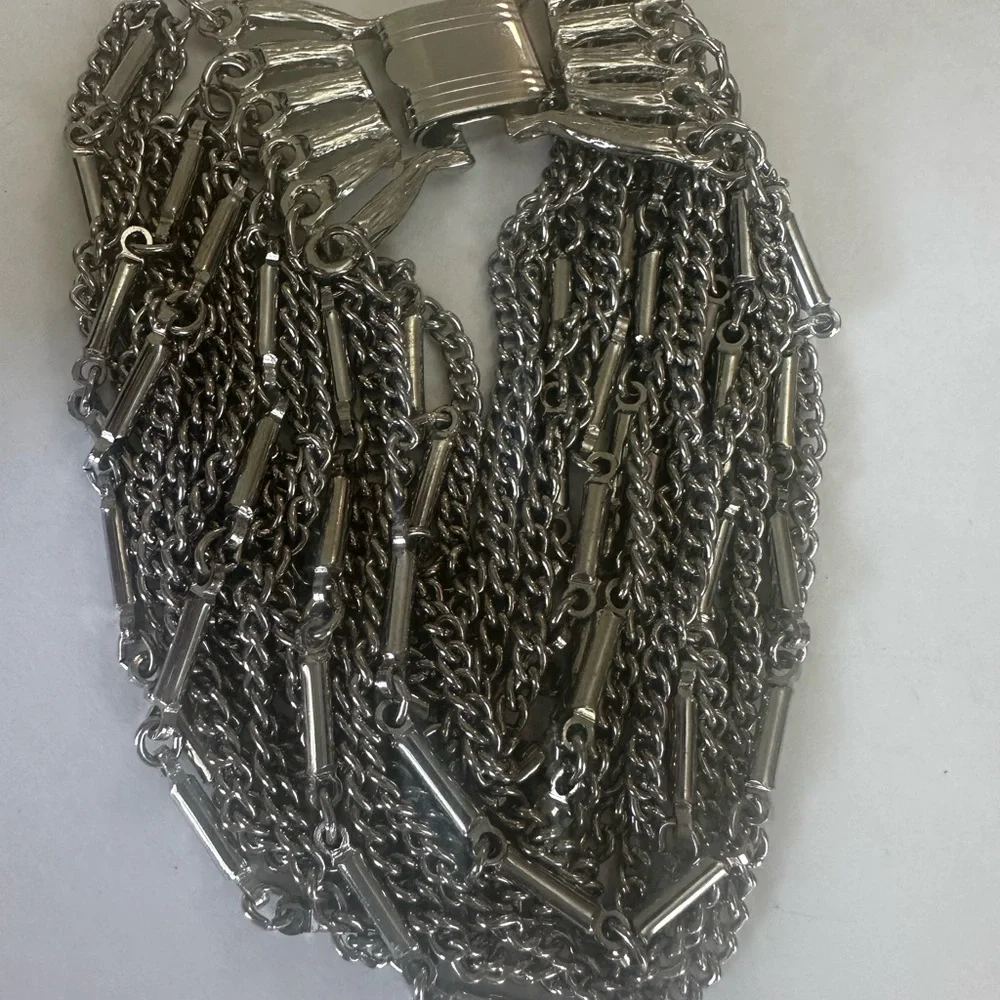 Silver Necklace Bracelet Clip Earring Set - Picture 4 of 5